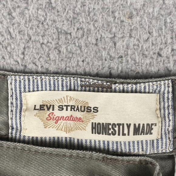 Levi Strauss Signature Cargo Shorts Men's W36 Green Cotton Work Hiking - Picture 3 of 7